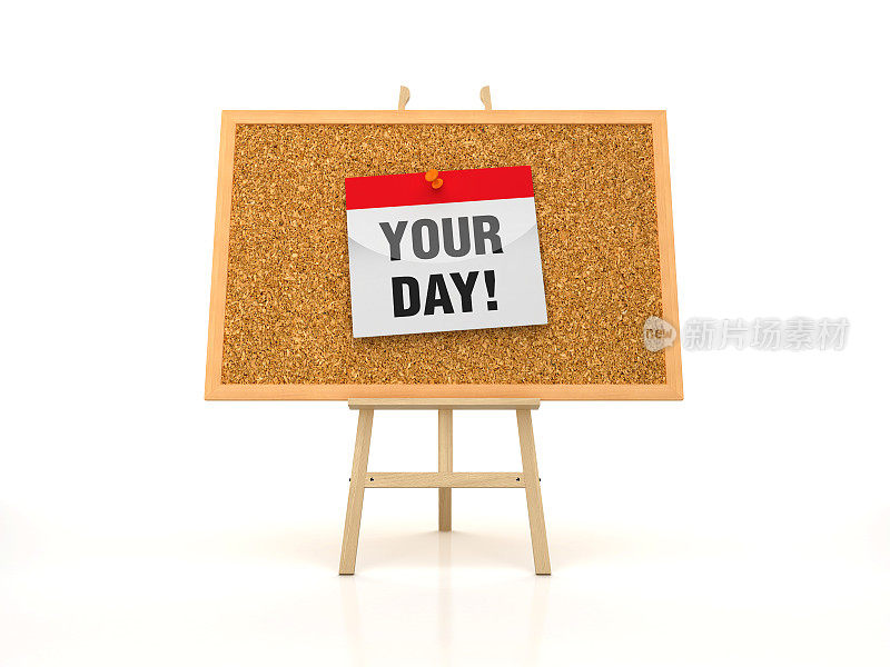 画架与您的日子日历在木板框架- 3D渲染